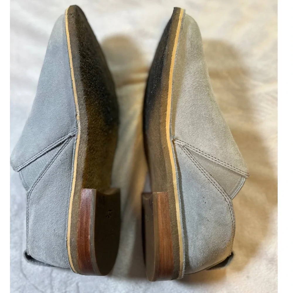 UGG Australia Henrick Grey Suede Sheepskin Slip On Loafers Mens 9.5 1009236